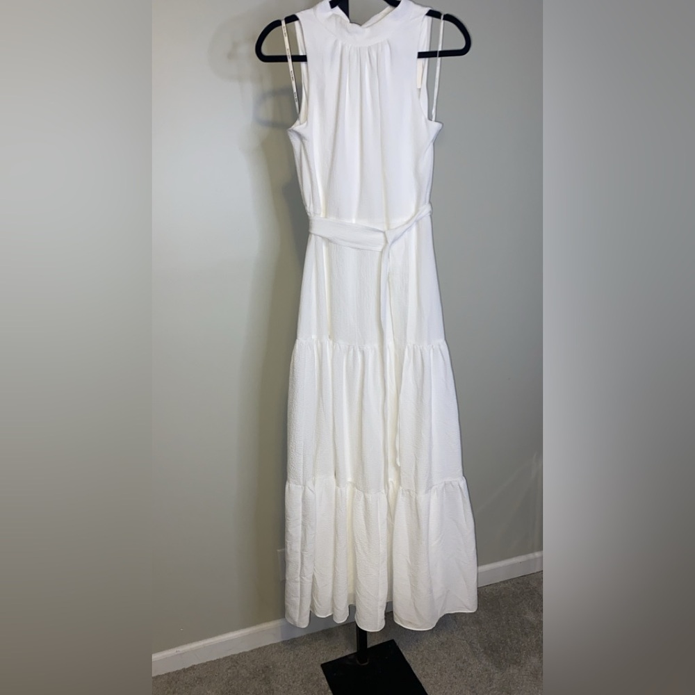 Anne Klein White Halter Tiered Maxi Dress - Picture 5 of 12